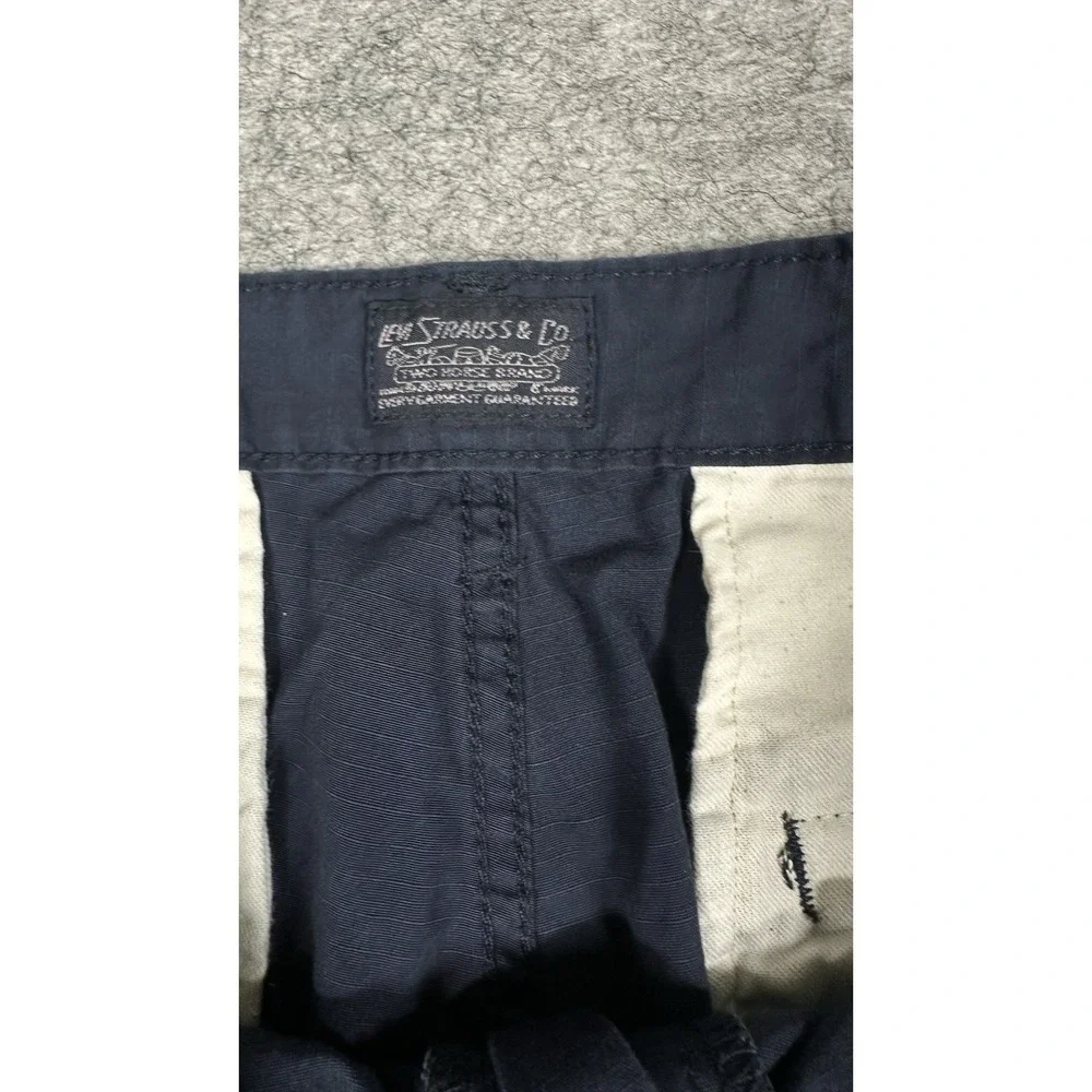 Levi Strauss & Co Mens Black Ripstop Cargo Shorts Size 33 Utility Multi Pocket